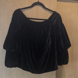 Petersyn Black Velvet Blouse